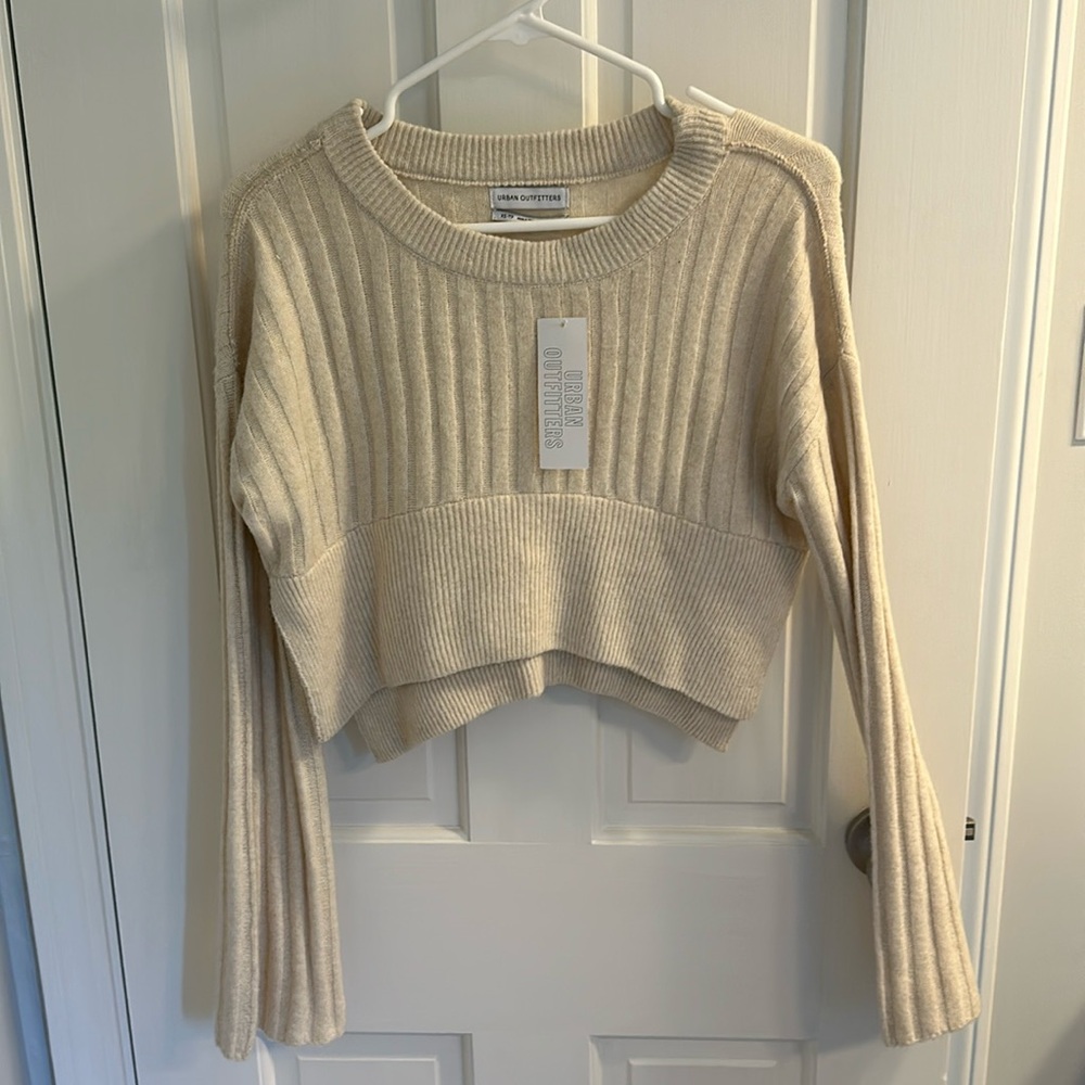 Urban Outfitters Cropped Beige Sweater